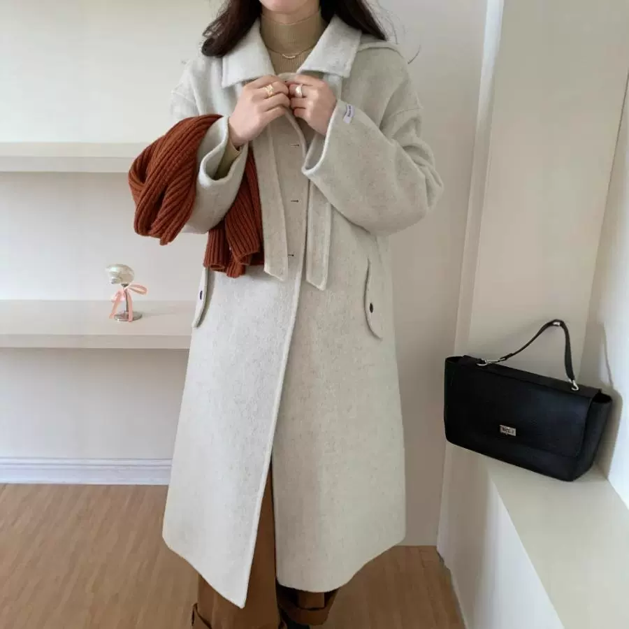 2025冬季新款法式双面羊毛大衣气质显瘦女士显瘦穿搭羊毛毛呢外套