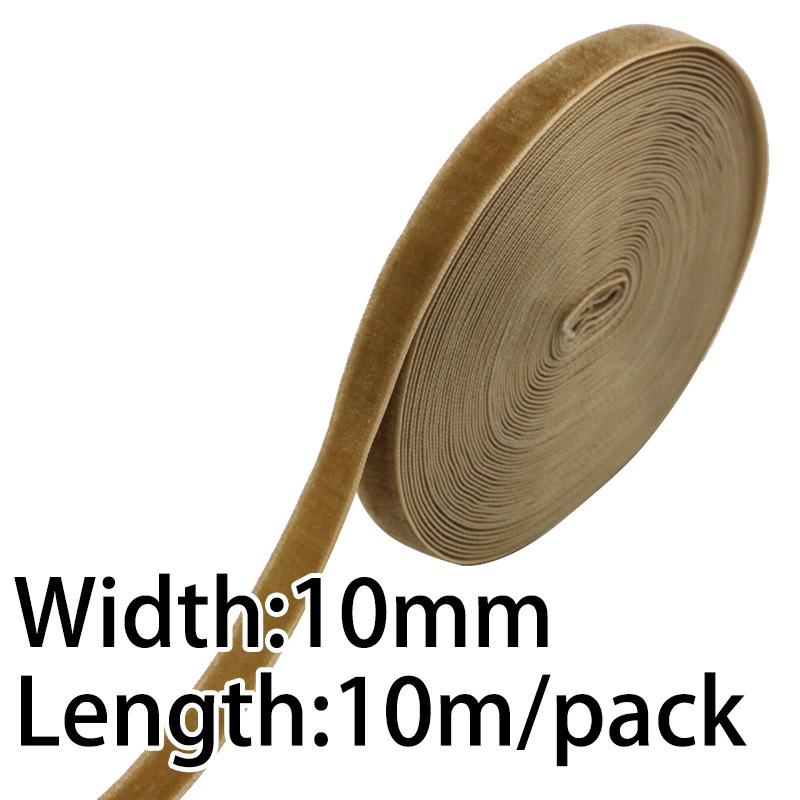 1cm cinta de flocado cinta de terciopelo unilateral tela de decoración de vacaciones arco hecha a mano costura al por mayor 10m paquete