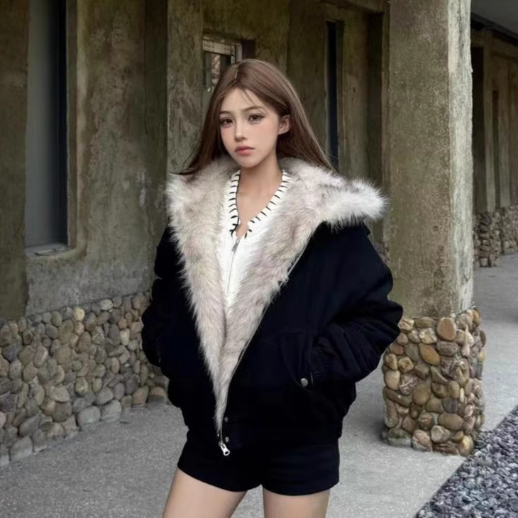 Zuoshan Diao 2025 Winter New American Style Thick Sweet Cool down Cotton Jacket Cute Coat