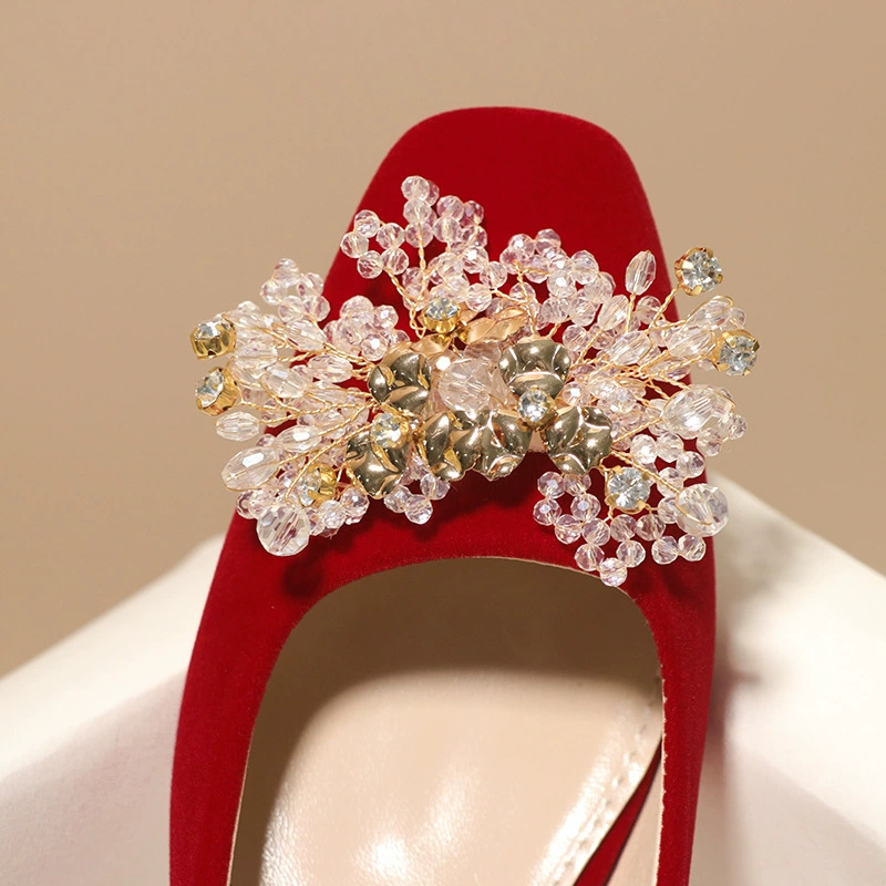 Свадебные туфли ручной работы жемчужные украшения жемчужные цветы туфли пряжки