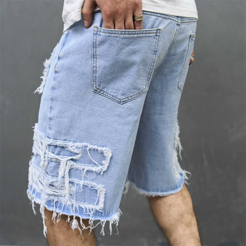 Herren Casual Shorts, Neue Jeans mit Löchern locker sitzend trendy, und Capris_voghion.com