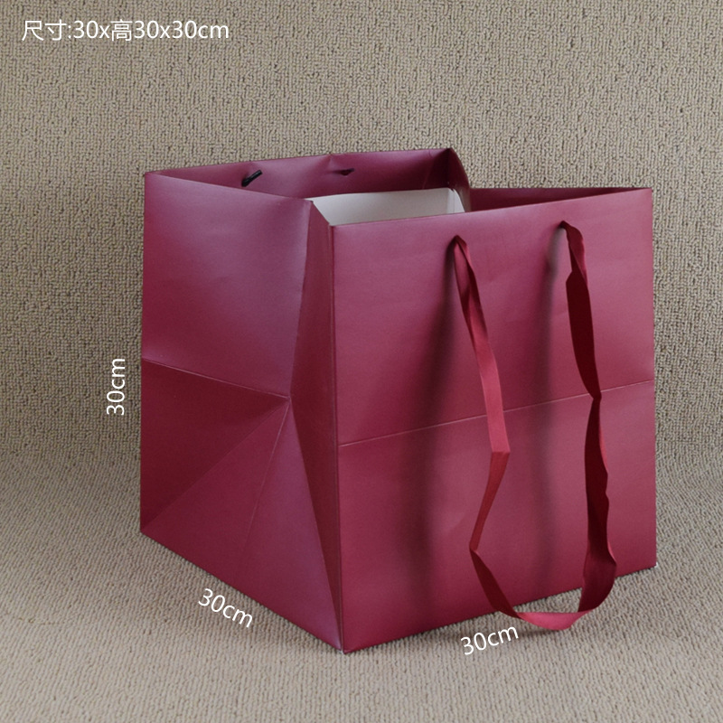 暗红色30x30x30丝带款主图