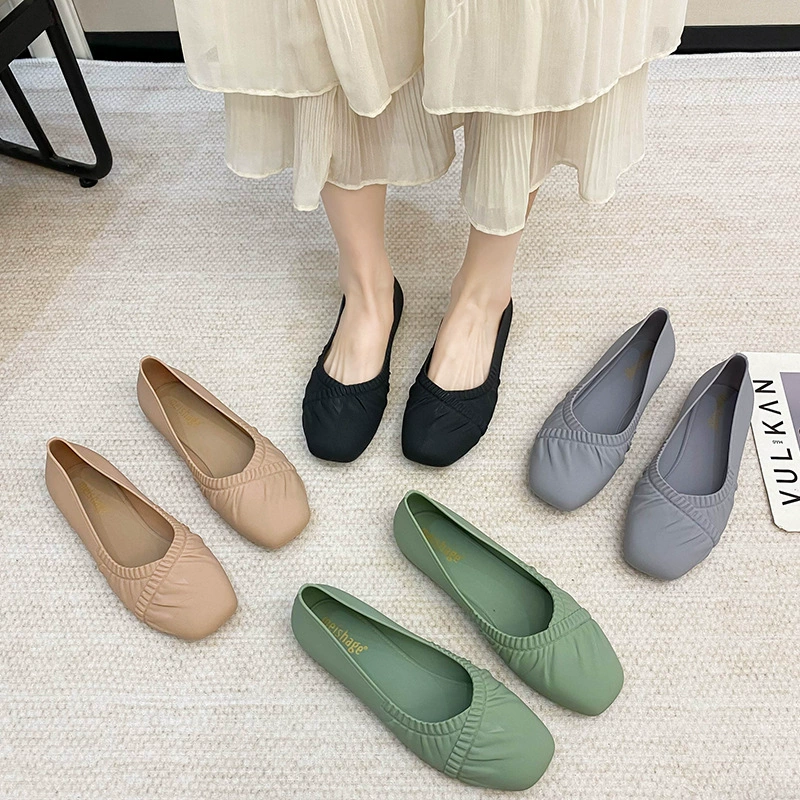 Модные женские плоские сандалии ПВХ неглубокие сумки и сандалии