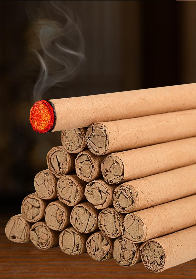 Mugwort Incense Sticks Ai Cao 艾草 Aromatic Smoke Sticks for Indoor Outdoor Use 100 Sticks with 2 Holders preparation