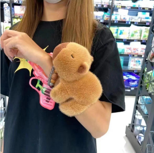 Cross-border capabala snap ring juguete de peluche Capibara Husky zorro muñeca niños pulsera Panda mono