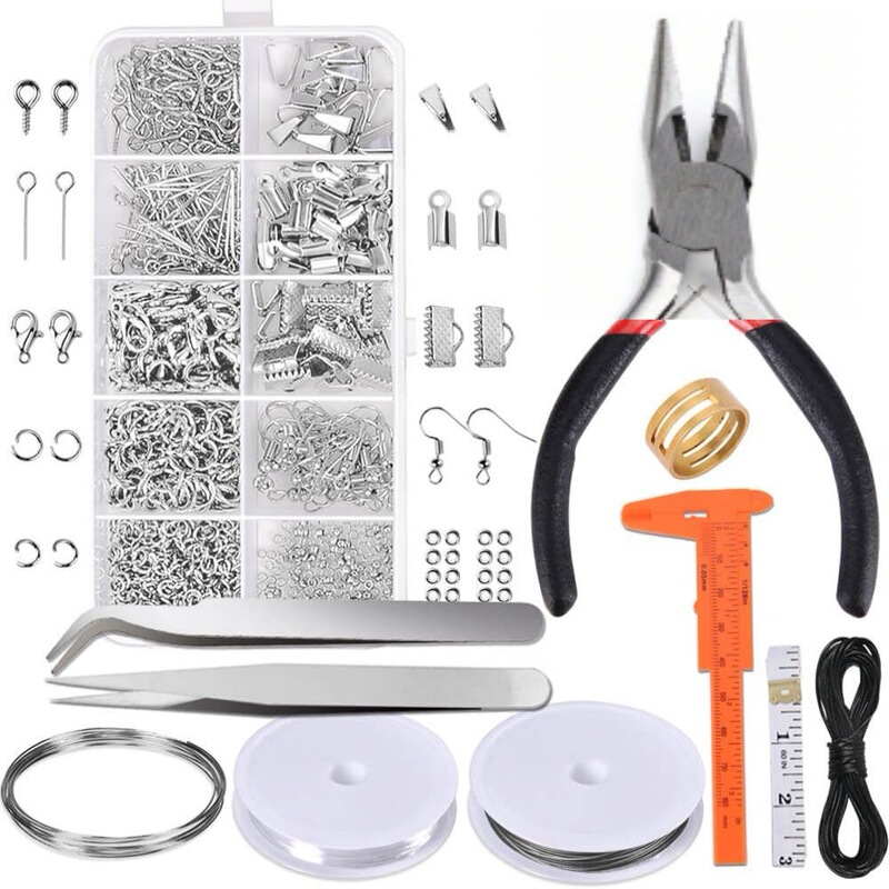 Jewelry Making Supplies Kit Repair Tools with Accessories Pliers Accessories Beading Wire for Adults and Beginners