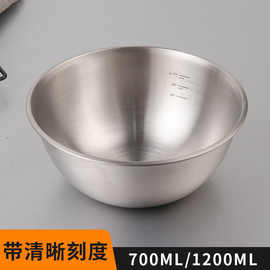 304不锈钢料理盆日式家用刻度盆加厚搅拌和面盆打蛋盆沙拉烘焙盆