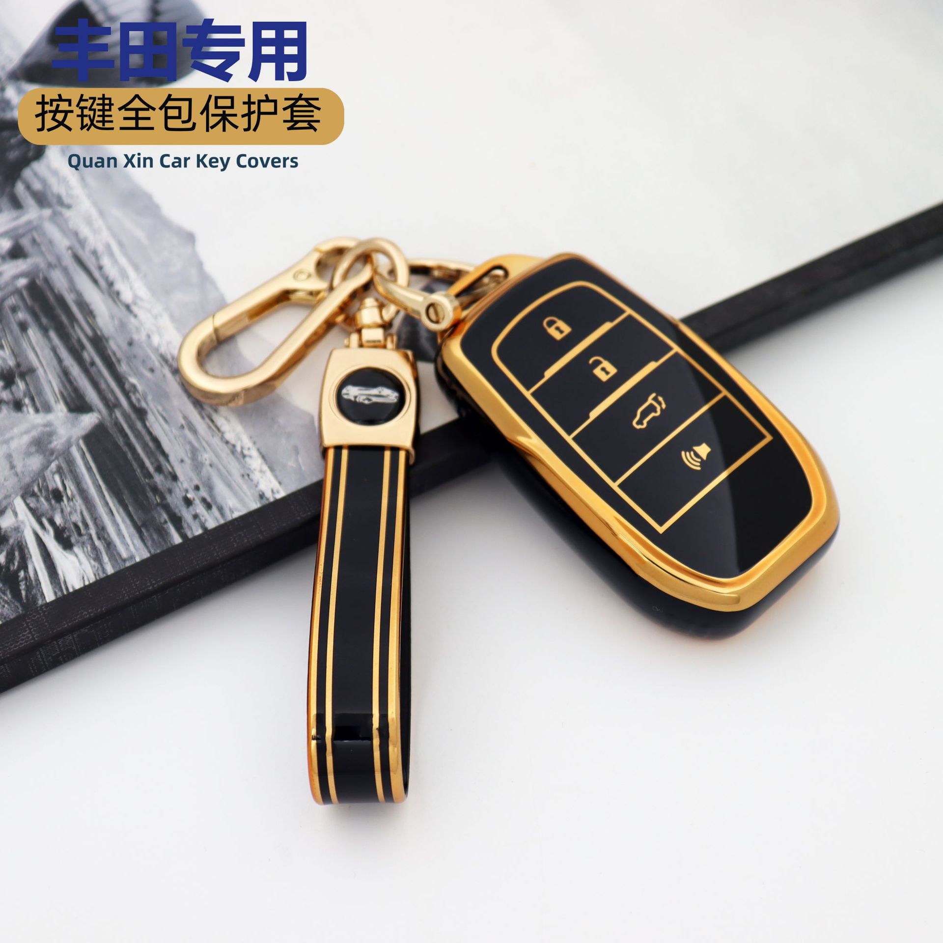 4 키 우아한 블랙 + [프놈펜 싱글 쉘] + 하이 퀄리티 TPU 끈 우아한 블랙-[프놈펜 골드 버클]