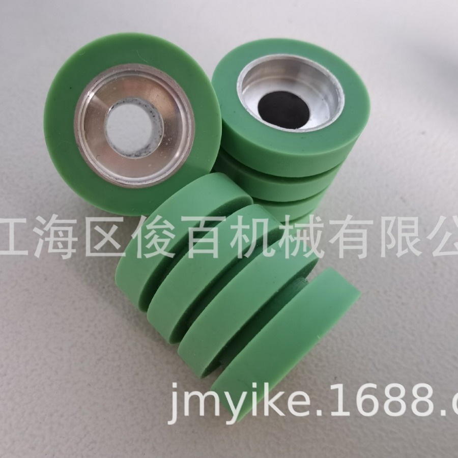 厂家直供绿色无槽一槽两槽三槽压胶机胶轮 绿色送带轮 硅胶轮