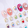 Three dimensional fake nails for manicure for nails, accessory, metal nail decoration for St. Valentine's Day