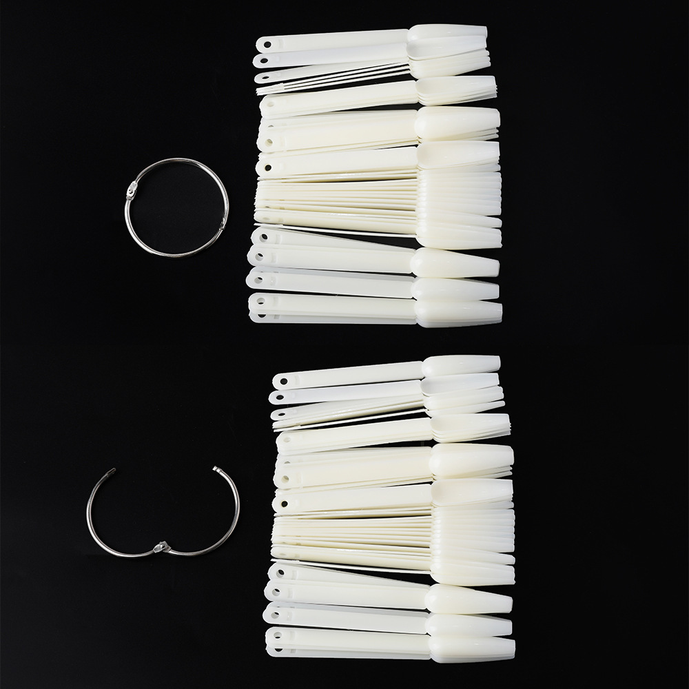 Transfronterizos para tarjetas de manicura, tarjetas de esmalte de manija, 50 piezas con herramientas de tarjetas de color de ventilador de anillo de hierro al por mayor