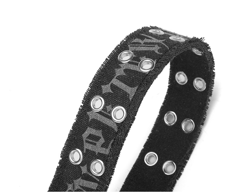 Cinto masculino de algodão estampado com fivela dupla_voghion.com