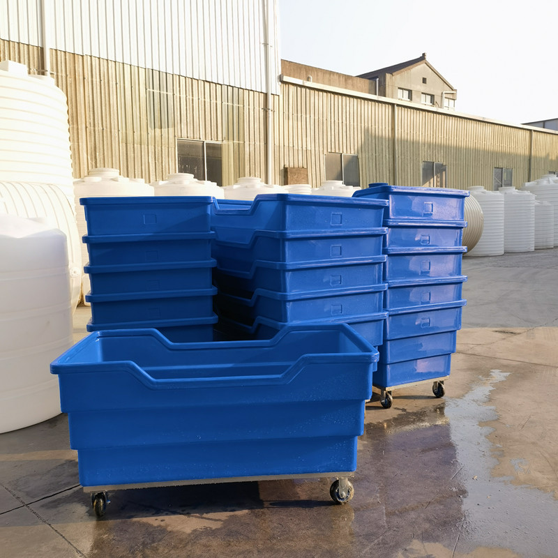 华社高端洗涤布草车酒店手推不锈钢运输车500L滚塑异形加工