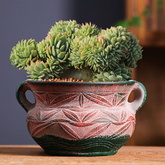 德化廠家直銷大號地中海陶瓷花盆多肉花盆創意肉肉植物園藝批發