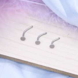 欧美跨境 小众不锈钢平底弯杆唇钉 穿刺DIY饰品配件 小耳骨钉批发