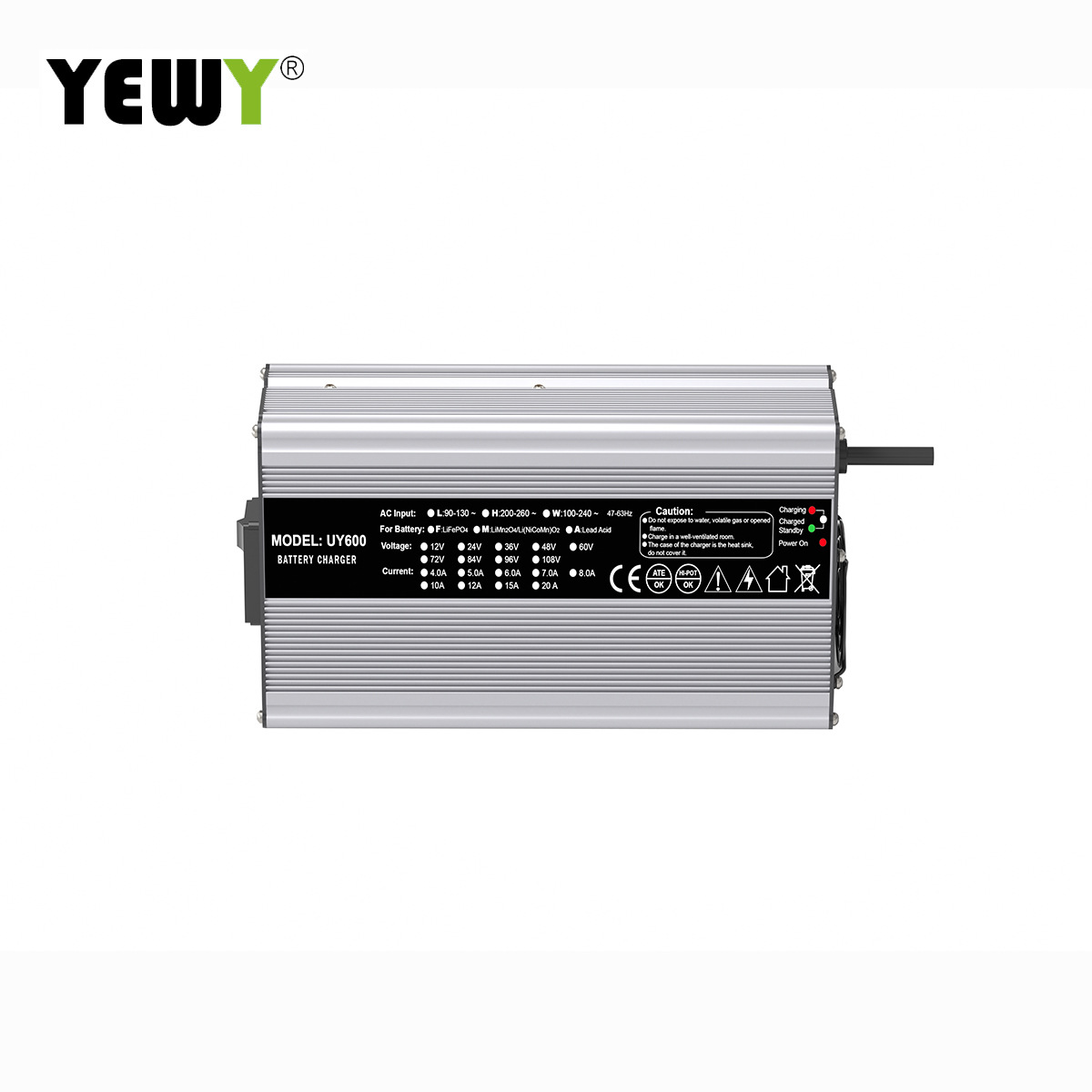 72V6A锂电池充电器磷酸铁锂充电器铅酸充电器600W铝壳充电器