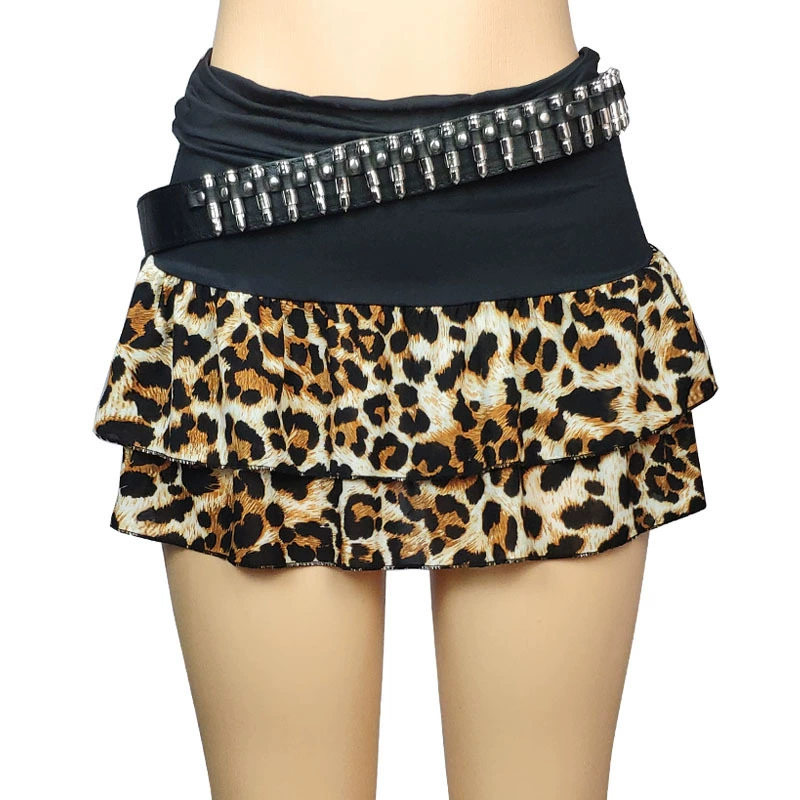 2025 Трансграничный Y2K Spice Girl Мода мини-леопардовый узор европейские и американские уличные хипстеры с леггинсами торт юбка юбка юбка