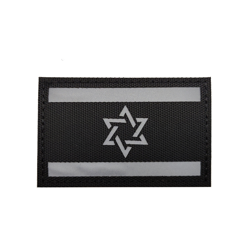 Bandera tailandesa en stock bandera asiática banderas israelíes Bandera de Israel pegatinas de tela brazalete de Velcro parche bordado