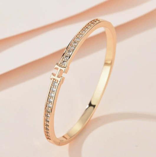 Pulsera de lujo color oro champán con diamantes, diseño de hueso de serpiente, colección exclusiva para exportación transfronteriza, modelo nuevo 2025