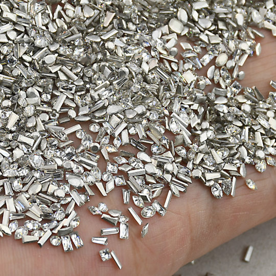 5A Flat Bottom Inverted Zircon Mixed Mini Special Shaped Super Flash Wheat small size Nail Sticker Diy Diamond Nail Jewelry