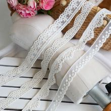 ▧锁边网纱杏色棉线刺绣花朵蕾丝花边服装缝纫手工DIY材料 辅料