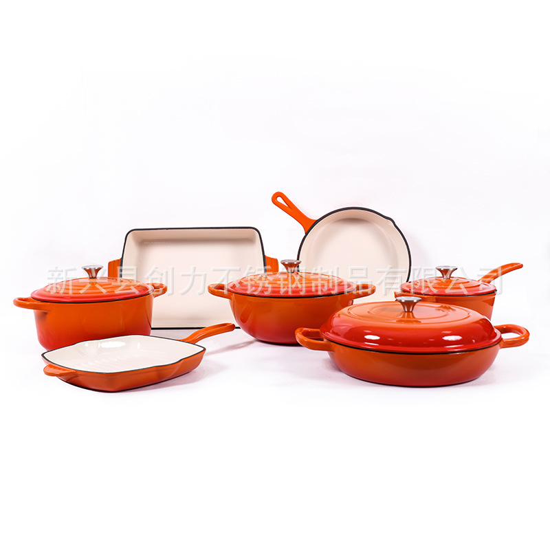 铸铁珐琅锅Manufacturer's enamel pot set无涂层汤锅炖锅妈咪锅 铸铁珐琅锅Manufacturer's enamel pot set无涂层汤锅炖锅妈咪锅