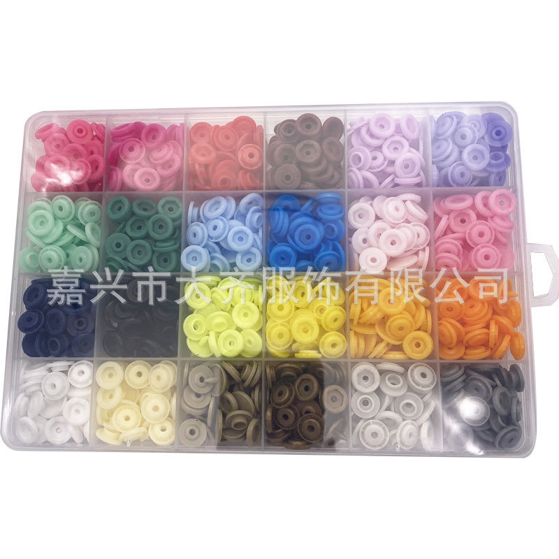 Botón de doble cara T5 botón de plástico de cuatro cierre botón de caja de plástico de color DIY fácil de instalar botón de bolsa de almacenamiento de 12 mm