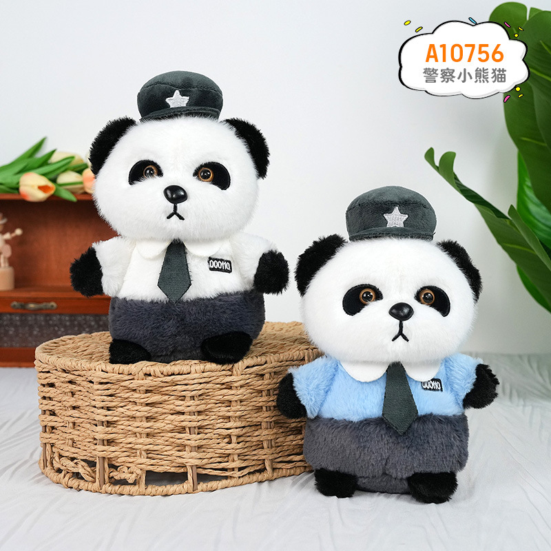 Policía de tráfico oso juguete de peluche de ocho pulgadas muñeca máquina muñeca flujo de boda arrojar muñecas al por mayor