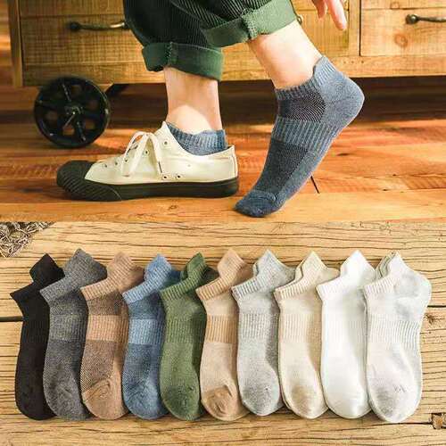 Socks men's socks summer thin deodorant breathable sweat-absorbent shallow boat socks ins fashion versatile trendy socks men