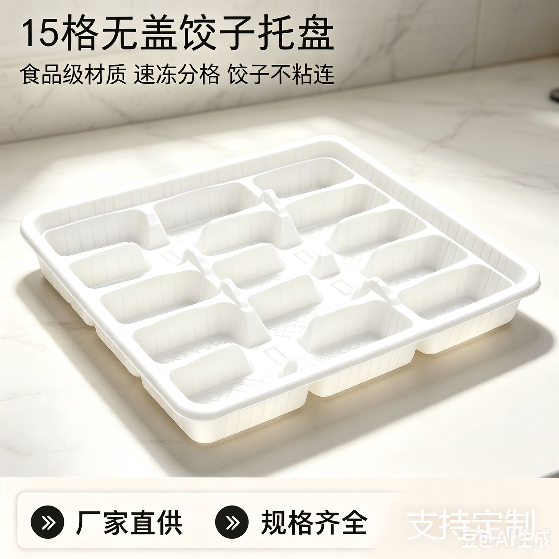 食品级一次性分格饺子打包盒加厚水饺速冻分装塑料打包盒厂家直销