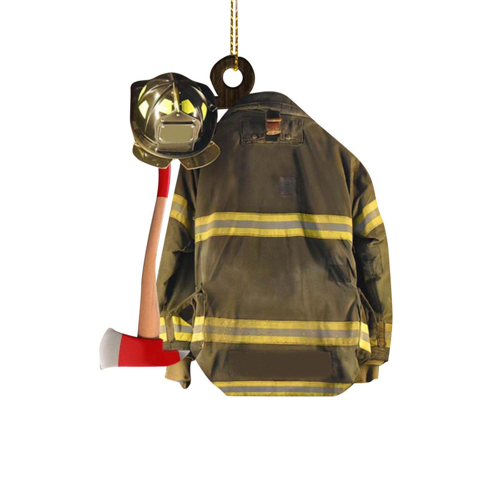 Bombero de dibujos animados transfronterizo colgante creativo hogar árbol de navidad decoración colgante de acrílico