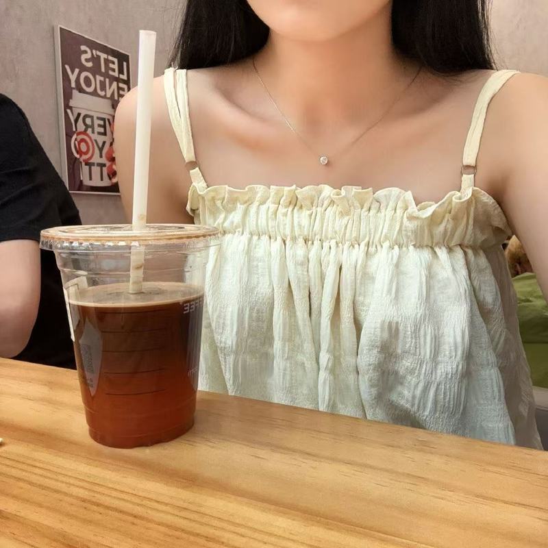 韩系极简风精致夏日百搭六爪镶钻锆石吊坠项链女简约气质锁骨链|undefined