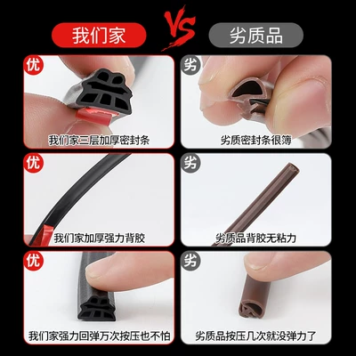 Vehicle Sealing Strip, door reinforcement D-shaped soundproof sealing