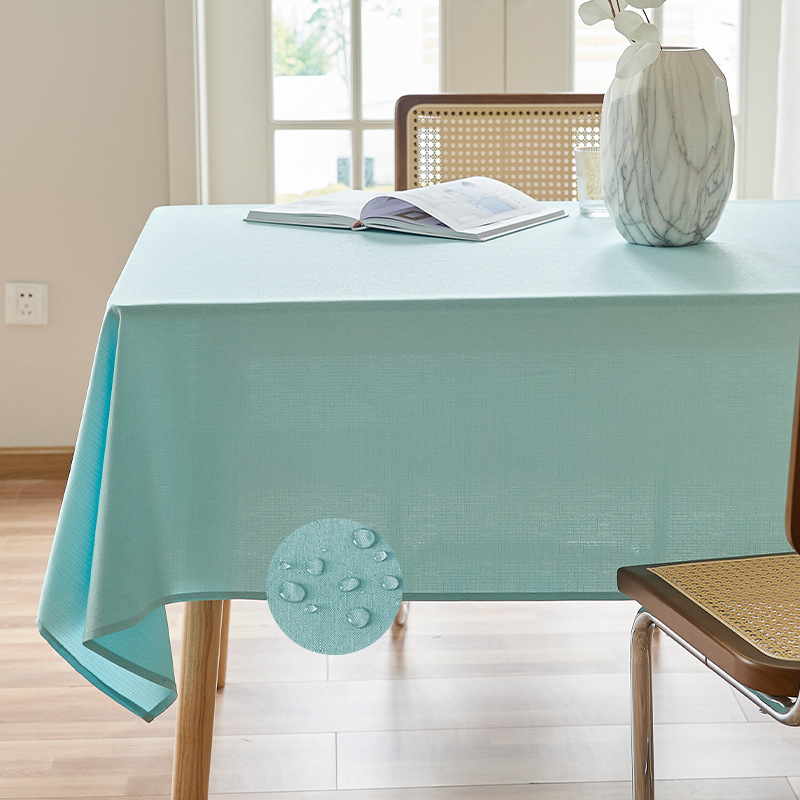 Mantel de lino de imitación de Amazon, impermeable y a prueba de aceite, mantel de comedor de color sólido de alta calidad, mesa de centro antiarrugas y resistente al desgaste, cubierta de gabinete