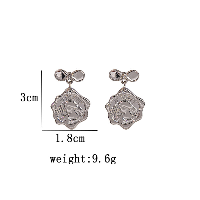 1 Pair Fashion Heart Shape Bow Knot Alloy Plating Women's Drop Earrings display picture 8