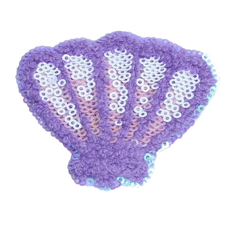 Nuevas toallas bordadas sequinillas tema de vida marina bordado pegatinas de ropa bolsa parche pegatinas de costura reparación agujeros