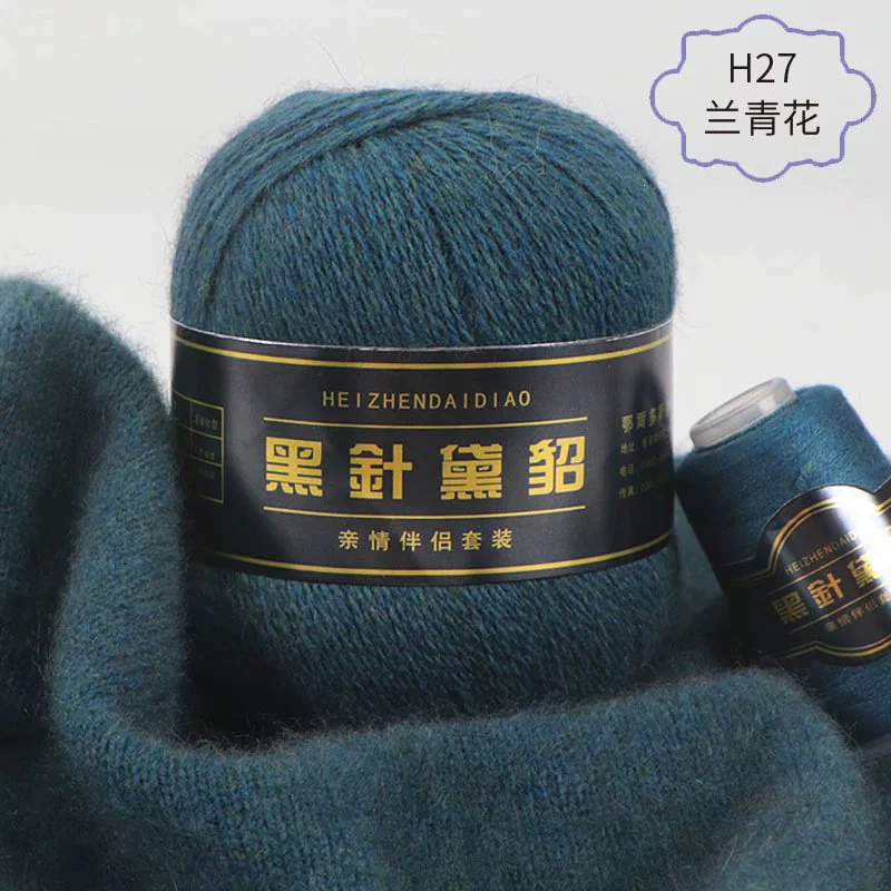 Черная вязка иглой из норки 6+6, ручная вязка, среднеплотная длинная норковая шерсть кашемир, натуральная, мультицвет по выбору