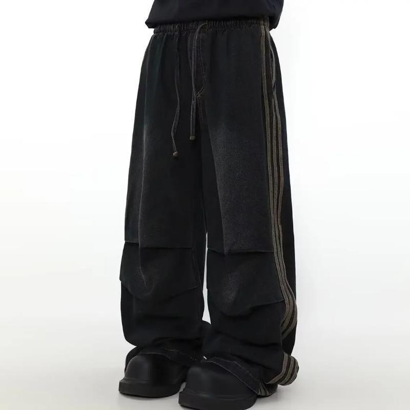 jean printed sweatpants 2024 Fashion Elastic Waist Striped|undefined