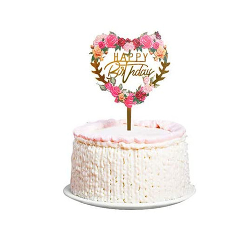 Floral Printed Cake Insert Cake Decoration Anniversary Birthday Party Dessert Ornament