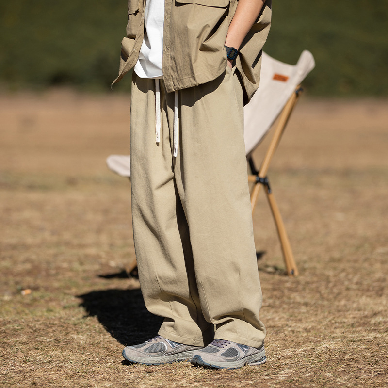 Mountain-Style Loose Pure Cotton Drape Casual Pants 2025 Spring New Pleated Design Japanese Cityboy Long Pants