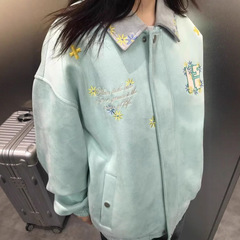 跨境棒球服重工刺绣美式复古夹克男女春秋宽松休闲夹克潮宽松外套