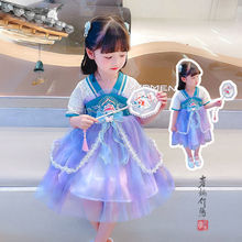 女童汉服儿童童装薄款新款复古小学生轻薄套装中国服装表演改良古