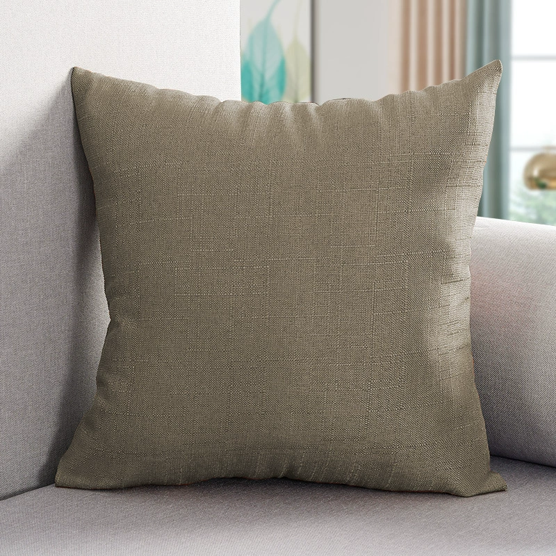 Pillow, big square sofa, cotton and linen, increased thickness