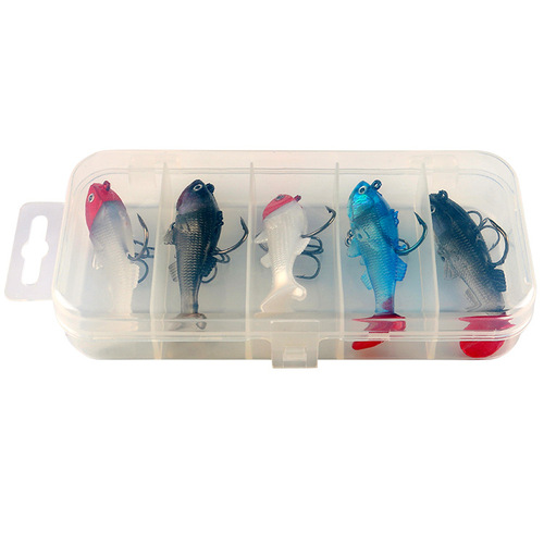 Soft bait soft bait T-tail luminous color bionic bait fish bait wholesale fake bait double hook package lead fish Luya bait