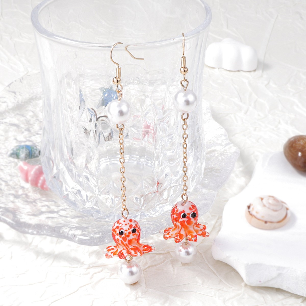 Zinc alloy Material 1 Pair Cute Marine Style Animal/Zodiac Octopus Zinc Alloy Drop Earrings