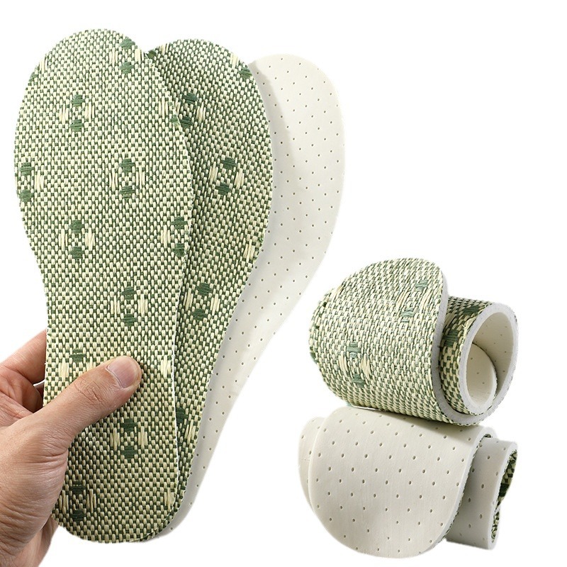 Footprint de verano pulpa de madera de hierba transpirable antiperspirante antiperspirante antiperspirante antiolor pies descalzos de látex fresco