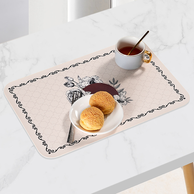 Estera de cuero de lujo ligero nórdico estera de placa antideslizante a prueba de aceite estera de mesa estera de aislamiento térmico estera de tazón antiquemaduras posavasos desechable