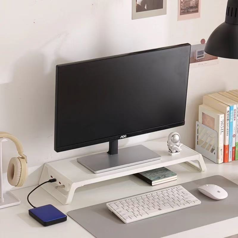 工場直送 USB インターフェース コンピュータ デスク モニター高架スタンド Type-C 収納ラック高架スタンド|undefined