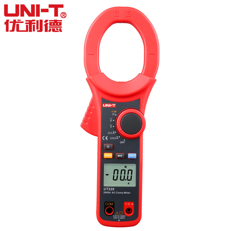 UNI-T优利德钳形表电工多用表勾表 UT220 交流2000A大电流大钳口