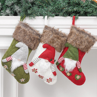 Christmas big socks gift bag Santa Claus gift bag children's candy bag scene pendant decoration decorations